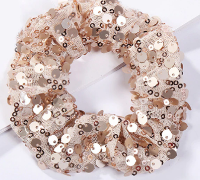 Scrunchies with sequins (handmade)