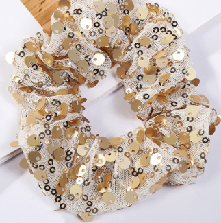 Scrunchies with sequins (handmade)