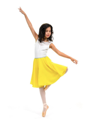 【yellow Georgette】Rehearsal long flowy skirt