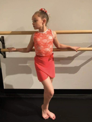 Coral Georgette wrap skirt for both kids & adults