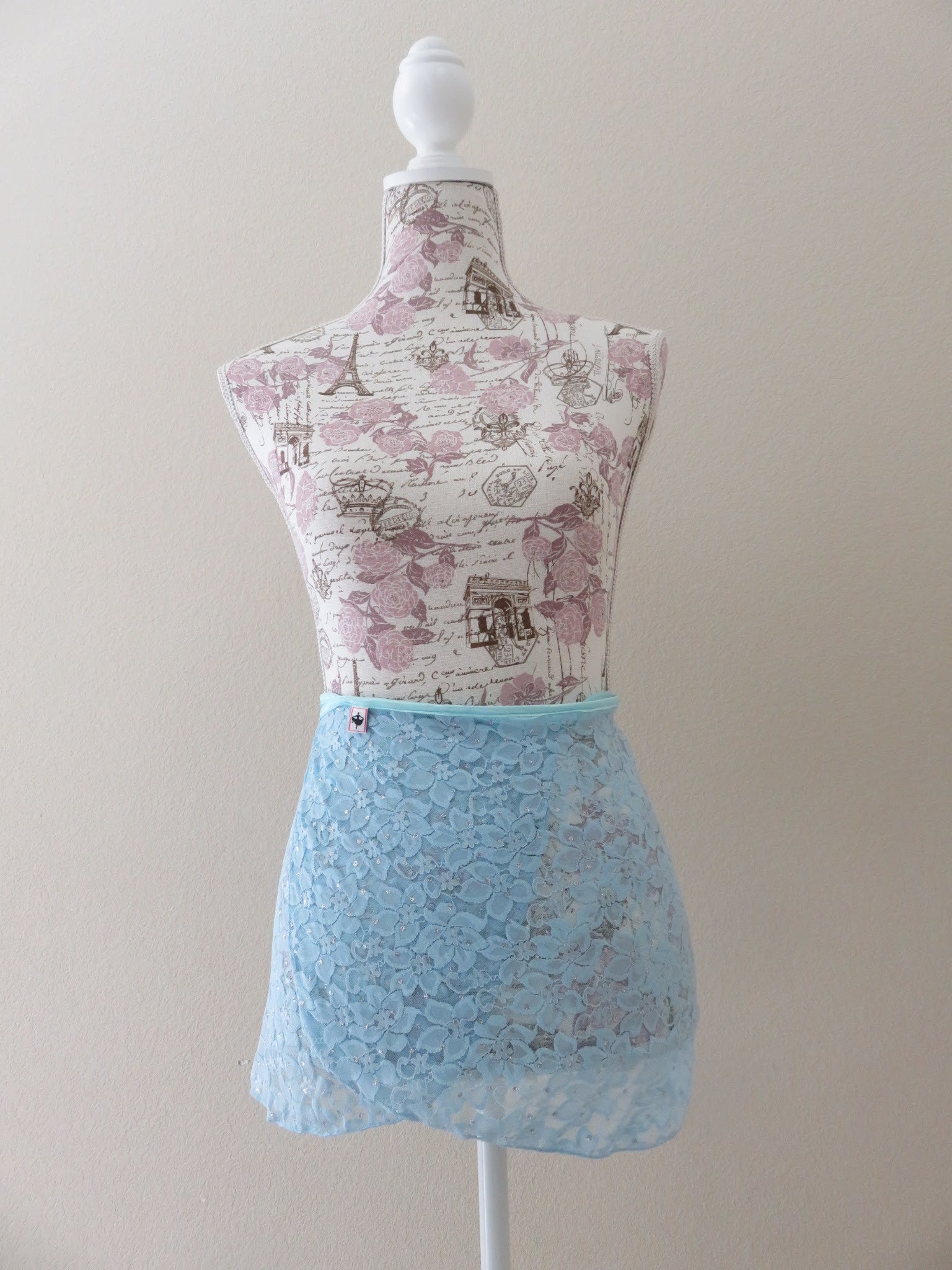 Sky blue & sequin lace wrap skirt for both kids & adults