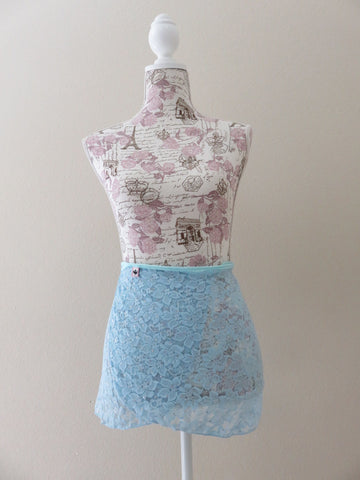 Sky blue & sequin lace wrap skirt for both kids & adults
