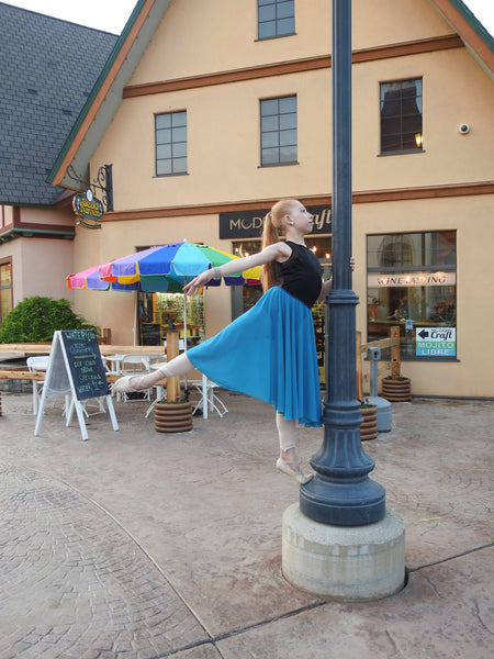 【Teal Georgette】Rehearsal long flowy skirt