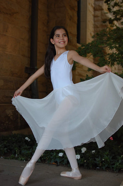 【Silky White】Rehearsal long flowy skirt