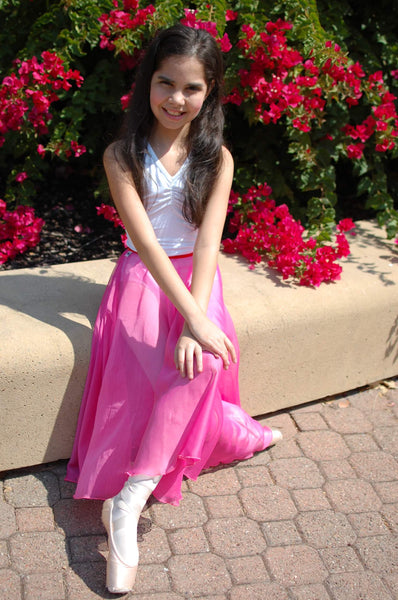 【 Iridescent Hot Pink Chiffon】Rehearsal long flowy skirt