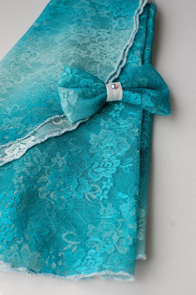 Emerald green ribbon hair clip/brooch