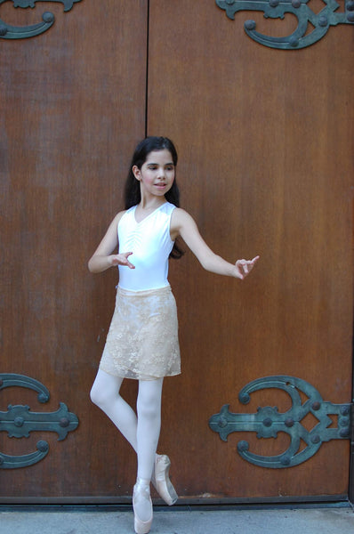 Mocha lace wrap skirt for both kids