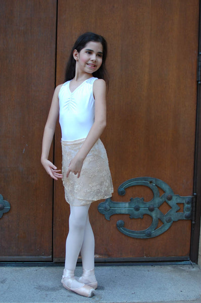 Mocha lace wrap skirt for both kids