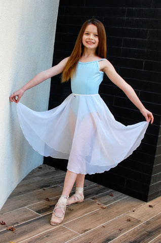 【Silky White】Rehearsal long flowy skirt