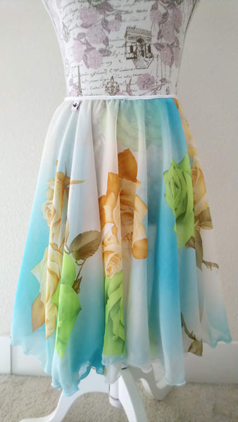 【Orange & Lime color Roses】Rehearsal long flowy skirt