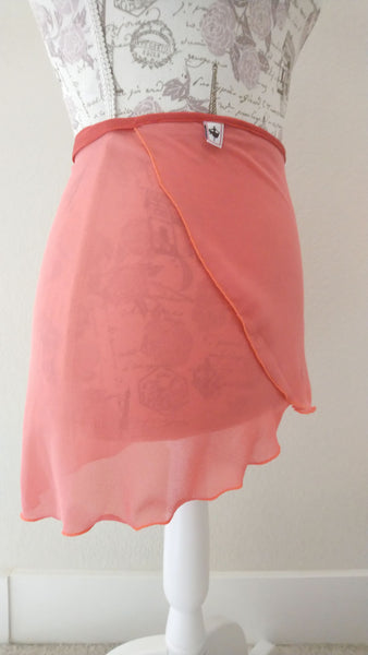 Coral Georgette wrap skirt for both kids & adults