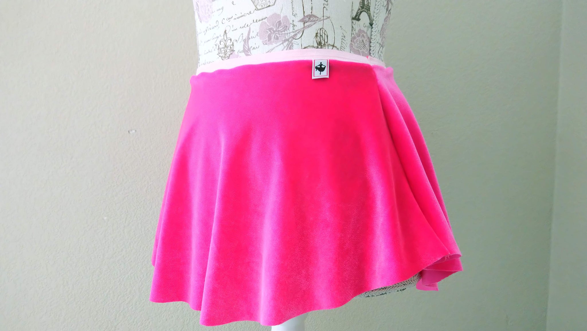 【Hot Pink】Velvet pull-on skirt