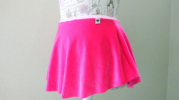 【Hot Pink】Velvet pull-on skirt