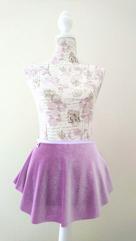 【Lavender】Velvet pull-on skirt