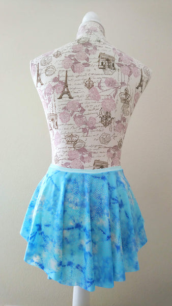【Blue tie-dye marble】Pull-on skirt