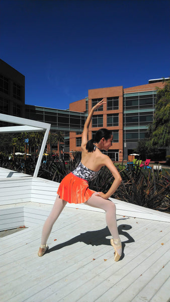 【Orange】Velvet pull-on skirt