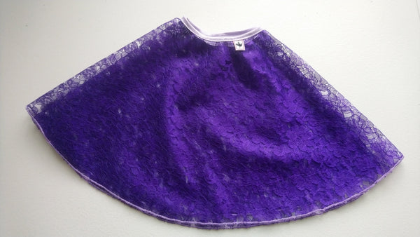 Purple lace flowy pull-on skirt