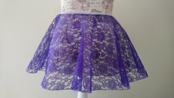 Purple lace flowy pull-on skirt