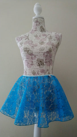 Light Blue lace flowy pull-on skirt