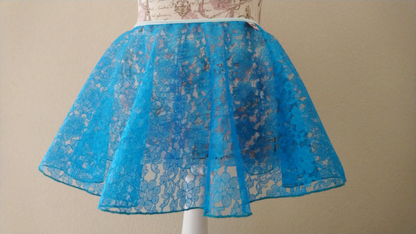 Light Blue lace flowy pull-on skirt