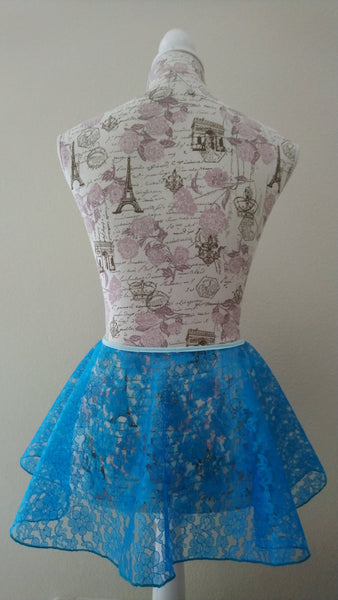 Light Blue lace flowy pull-on skirt