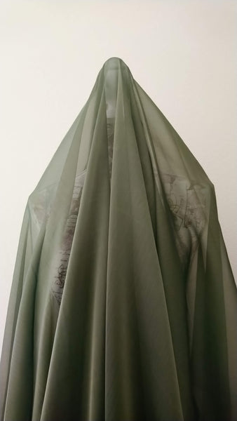 【 Iridescent dark green Chiffon】Rehearsal long flowy skirt