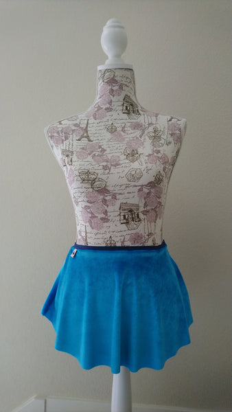 【Ocean Blue】Velvet pull-on skirt
