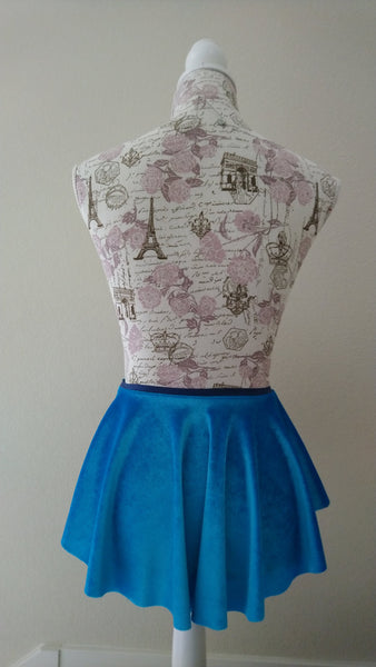 【Ocean Blue】Velvet pull-on skirt