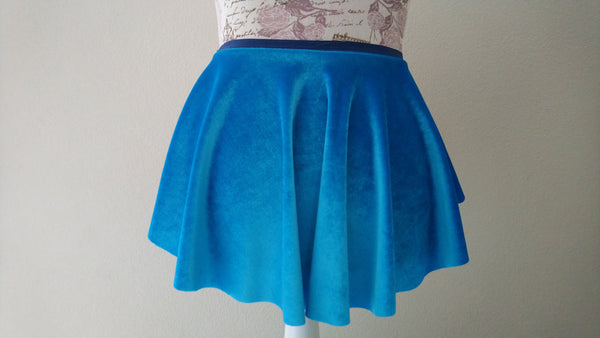 【Ocean Blue】Velvet pull-on skirt