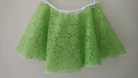 Light green lace flowy pull-on skirt