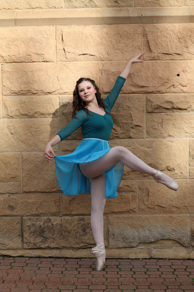 【 Iridescent sky blue Chiffon】Rehearsal long flowy skirt