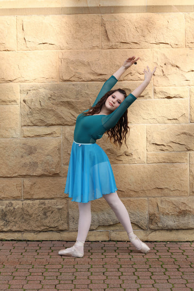 【 Iridescent sky blue Chiffon】Rehearsal long flowy skirt