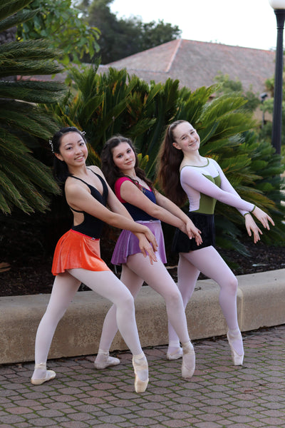 【Orange】Velvet pull-on skirt