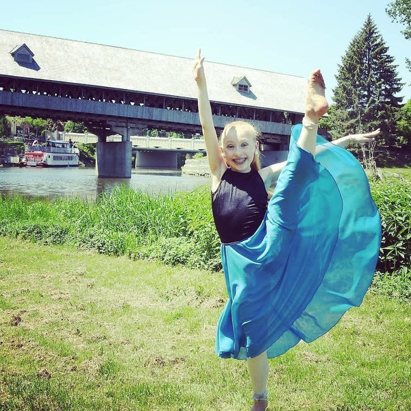 【Teal Georgette】Rehearsal long flowy skirt