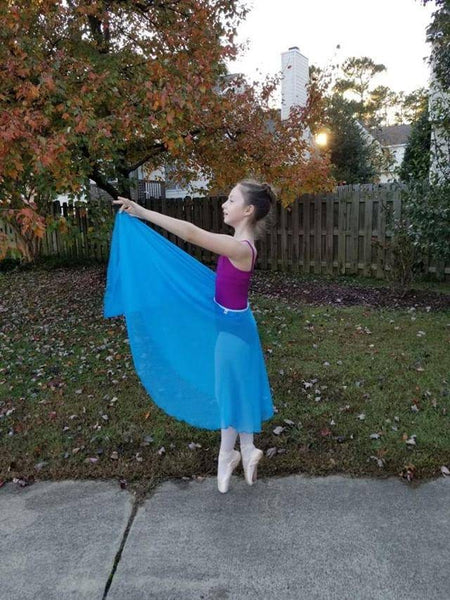 【 Iridescent sky blue Chiffon】Rehearsal long flowy skirt