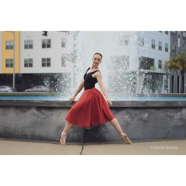 【Wine Red Iridescent  Chiffon】Rehearsal long flowy skirt