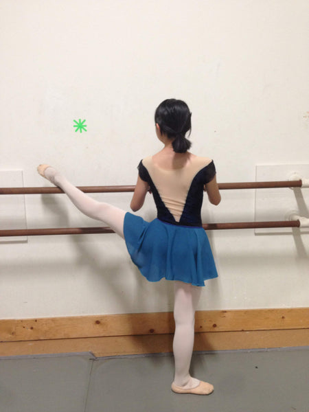 Teal flowy pull-on skirt