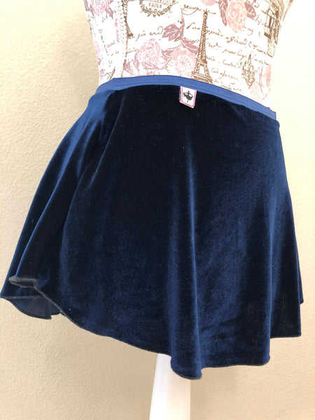 【Navy Blue】Velvet pull-on skirt