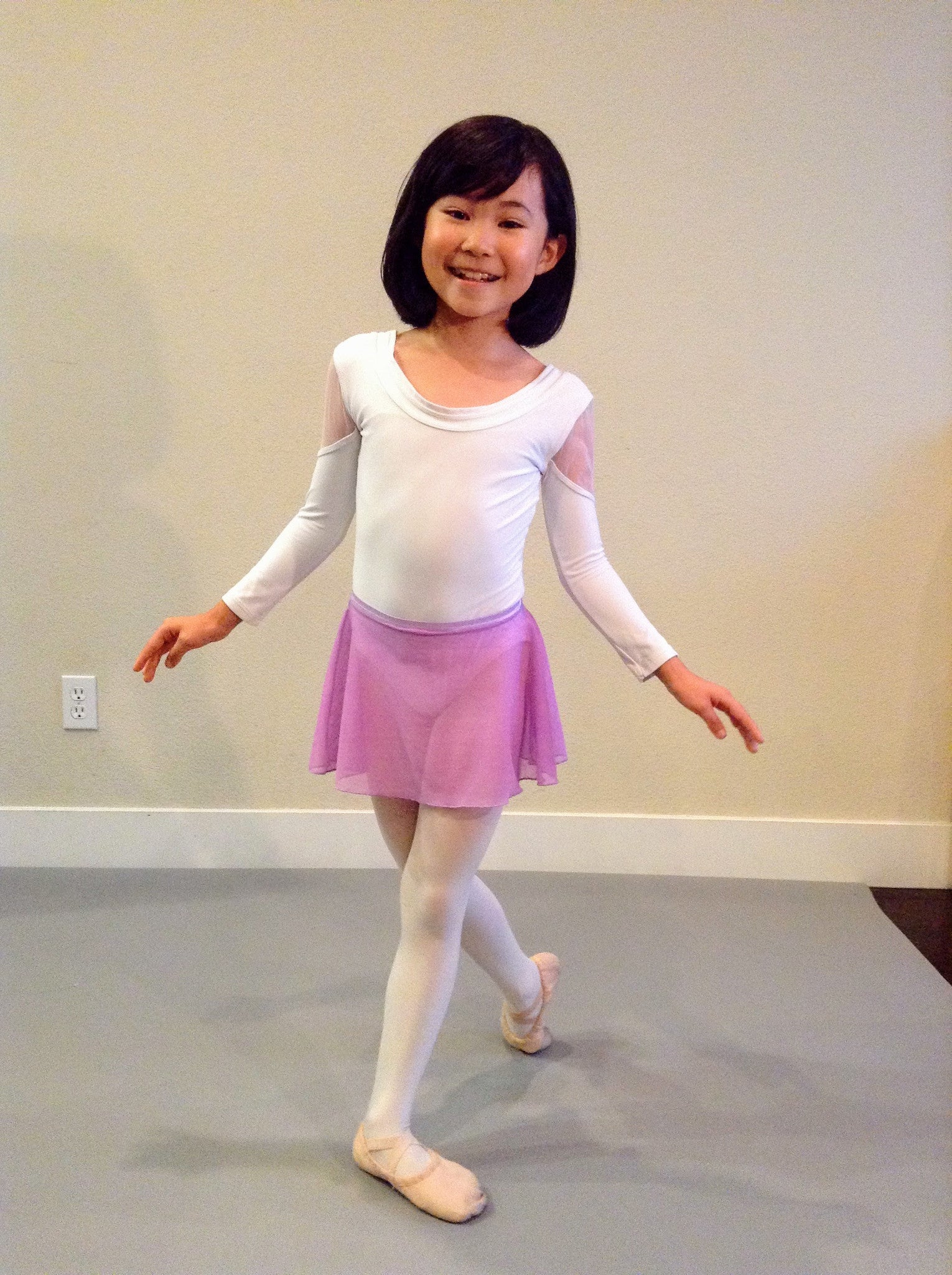 Lavender Sheer Dot Pull up skirt